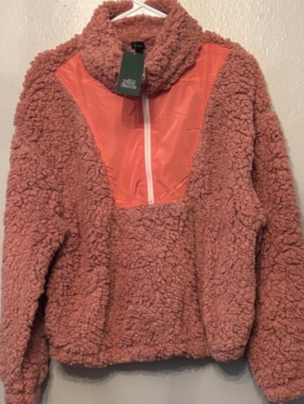 NWT SMALL Cozy Pink Sherpa Pullover